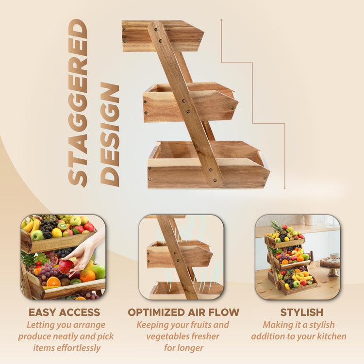 3 Tier Fruit Basket for Kitchen