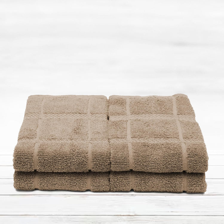 100% Cotton Terry Dish Towels, 4 Pack Plain, 16 x26 Inches, Super Soft and Absorbent Kitchen Towels, Perfect for Kitchen Cleaning and Dish Washing | Tan - Nestoria