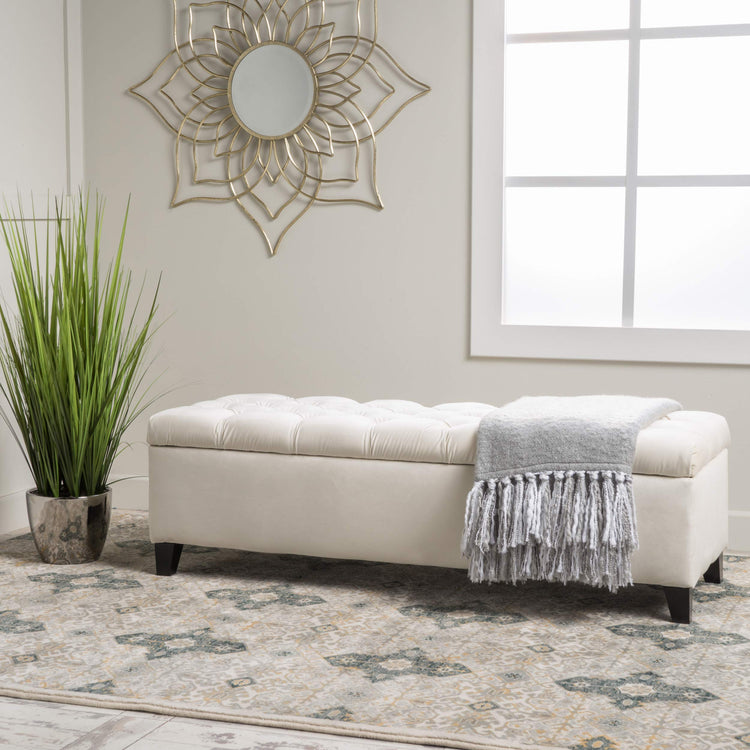 Ottilie Velvet Storage Ottoman