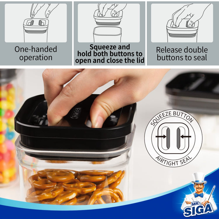 6 Piece Airtight Food Storage Container Set for Pantry Organization (6 Count)