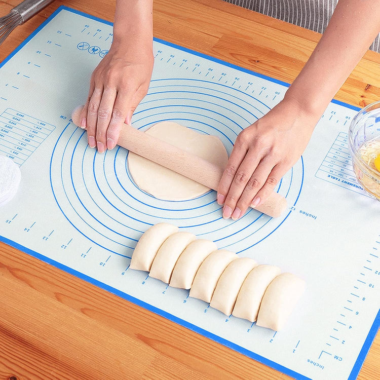 Silicone Baking Mat,Non Stick Rolling Dough with Measurements for Pie Pizza Cookies Fondant Making,Extra Thick Non Slip Silicone Pastry Mat