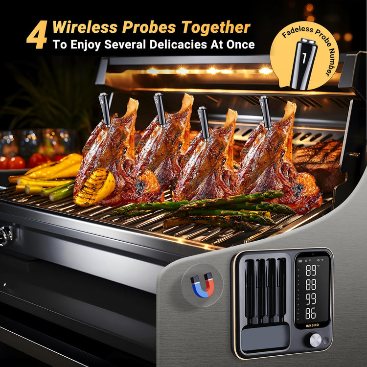 Wireless Meat Thermometer with 4 Probes