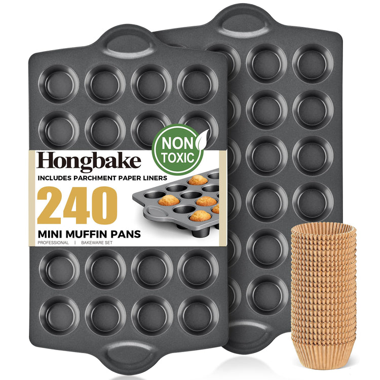 Mini 24 Muffin & Cupcake Pans with 240 Liners