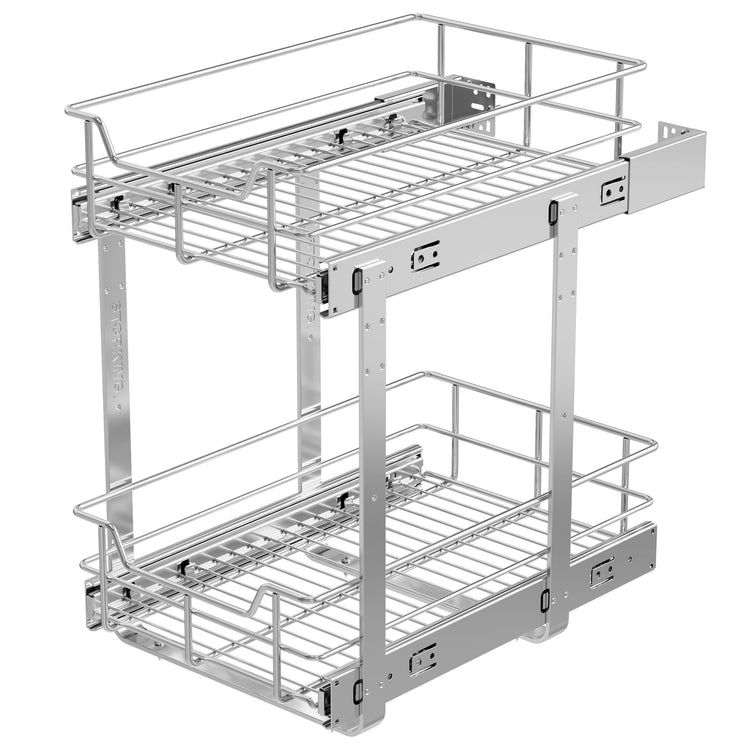 2 Tier Pull Out Cabinet Organizer 11" W X 17" D