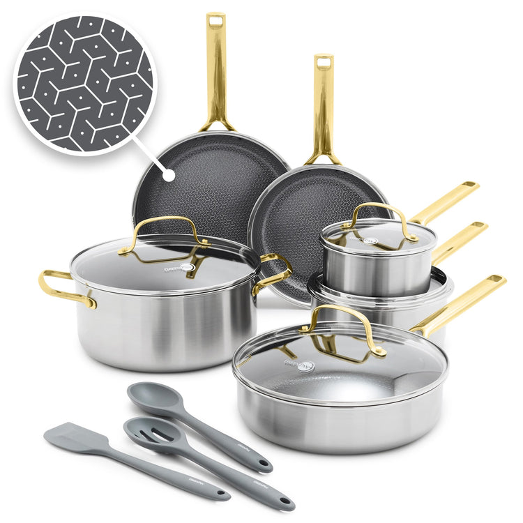 Hybrid APEX 13 Piece Stainless Steel Ceramic Nonstick Cookware Set