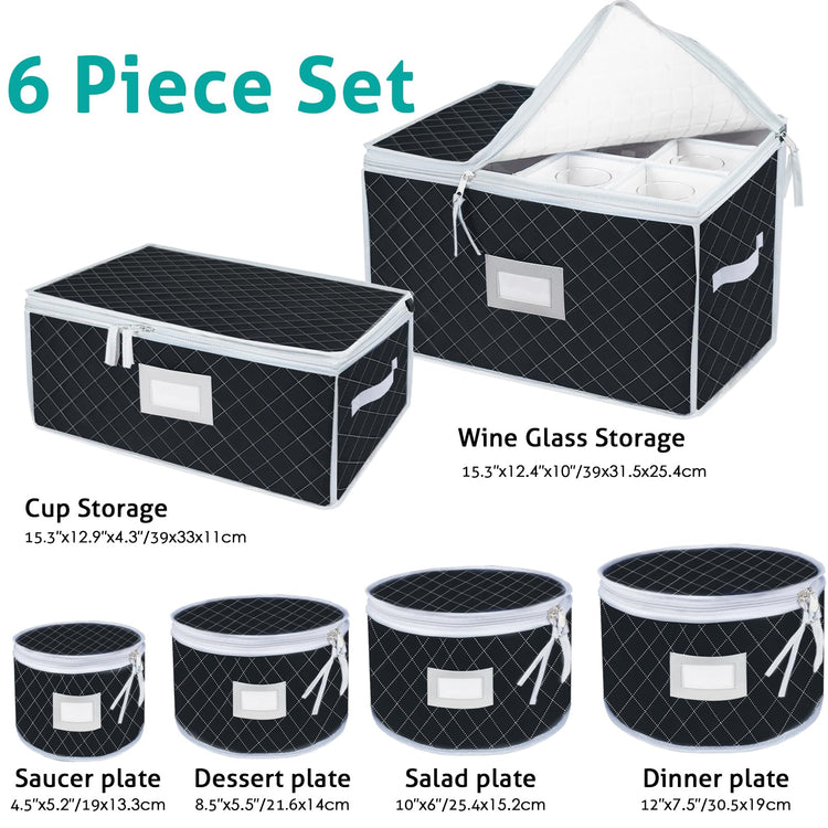 China Dinnerware Storage Containers Set (6 Count)