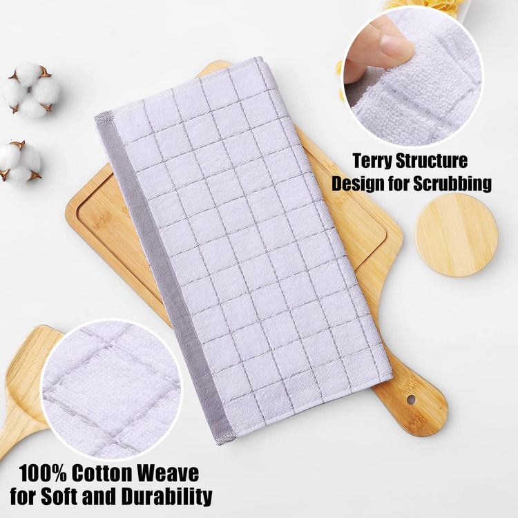 100% Cotton Terry Kitchen Dish Cloths (6 Count)