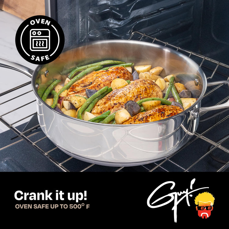 5 Qt Stainless Steel Sautepan with Lid