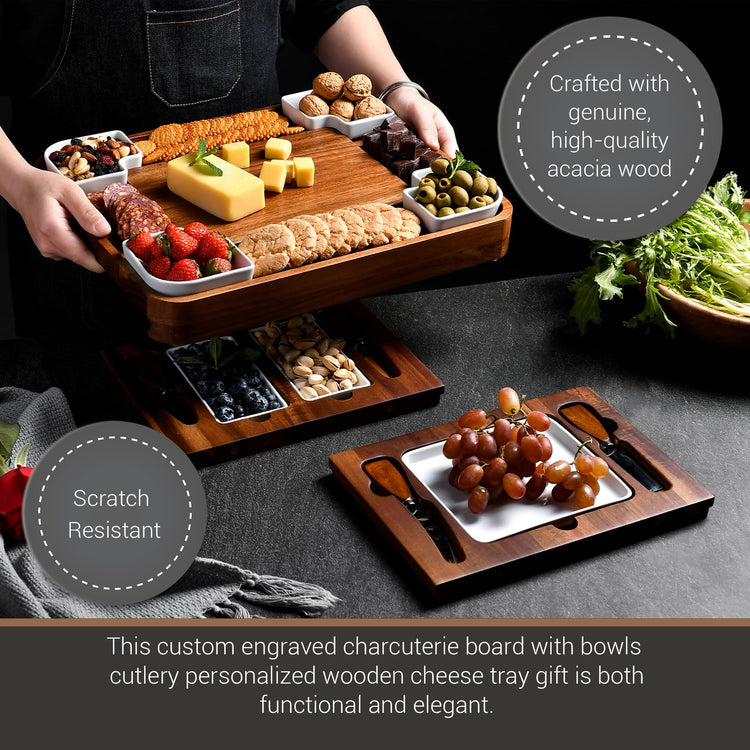 Upgraded Acacia Cheese Board Set