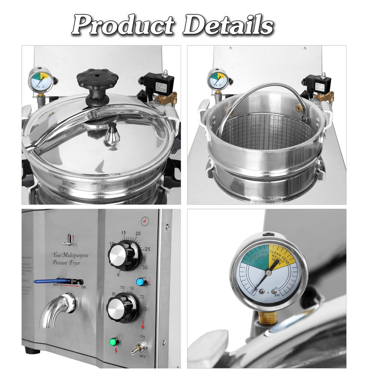 16L Commercial Countertop Pressure Fryer