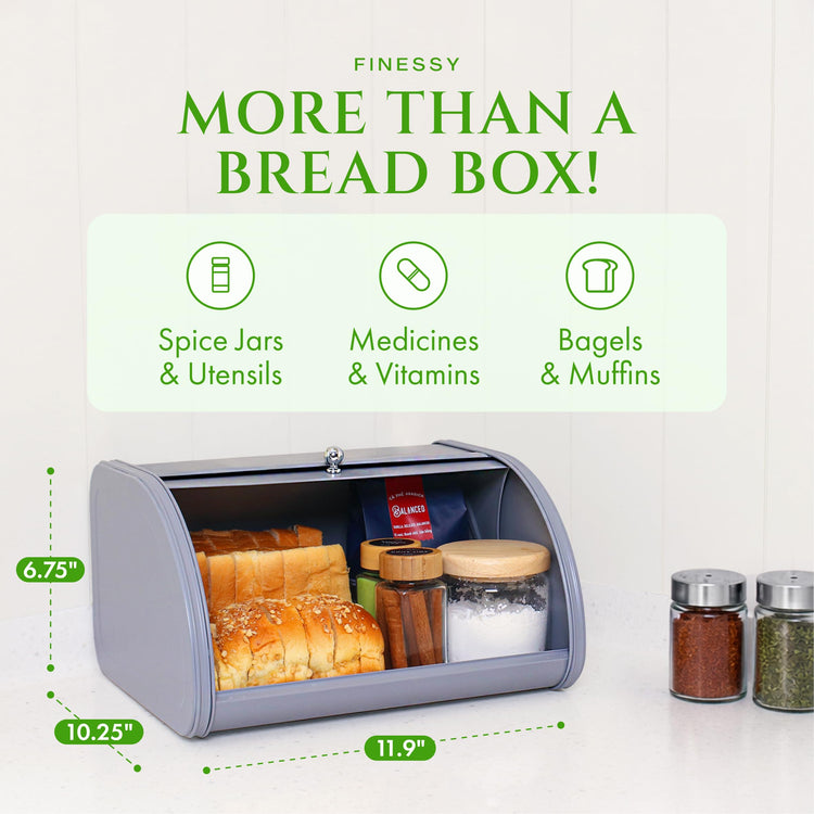 Metal Bread Box For Kitchen Countertop