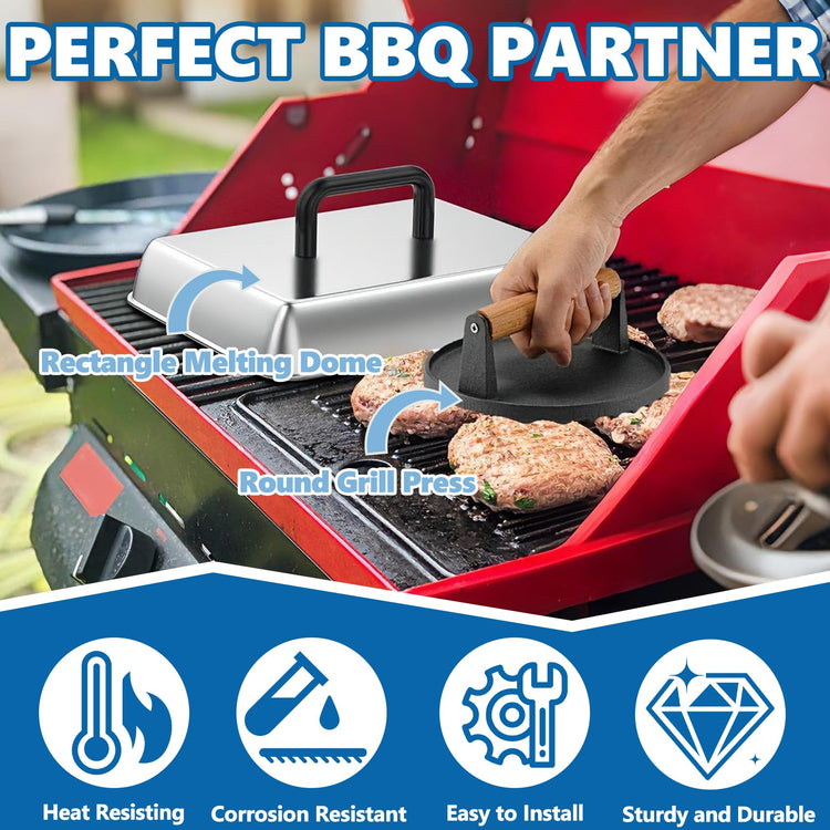 Griddle Basting Cover Dome & Round Burger Press for Blackstone Accessories