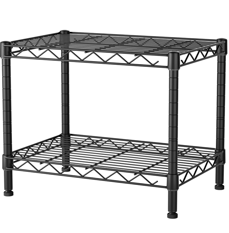 Small Wire 2 Shelves Pantry Metal Shelf Floor Organizer Under Desk