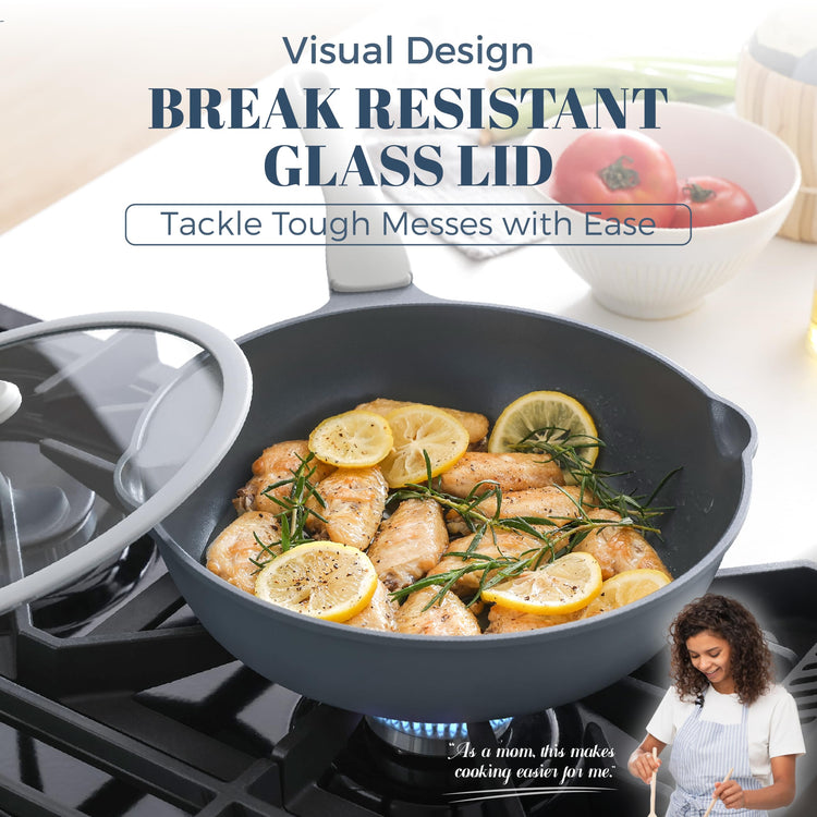 Ceramic Nonstick Deep Saute Pan with Lid