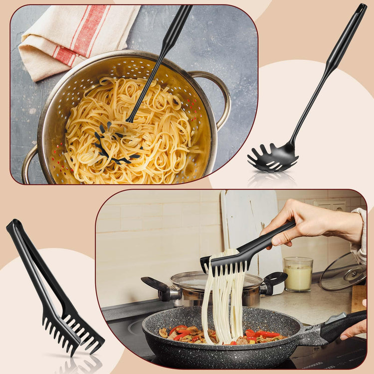 Stainless Steel Spaghetti Spoon and Pasta Tongs Set (2 Count)