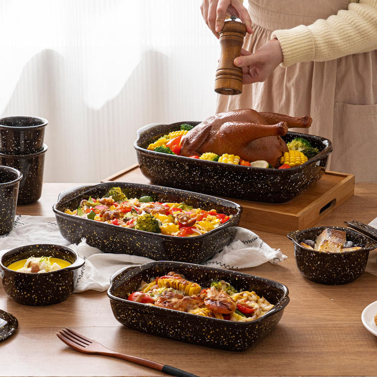 3 Pack Ceramic Baking Dishes for Oven (3 Count)