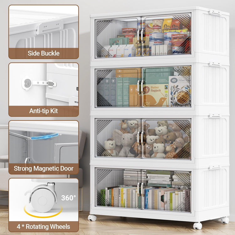 V60 420QT Plastic Stackable Storage Bins with Lid (3 Count)