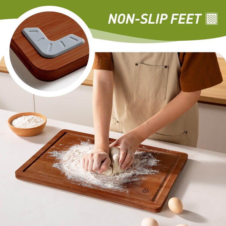 Bamboo Cutting Board Set Non Slip Feet Over Sink Gifts Best Mama Mommy Bonus Busy Mom Ever Christmas Xmas Birthday Law Step Stepmom Stepmother Who Have Everything Good Unique Useful Present (2 Count)