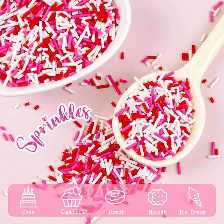 Valentines Pink Jimmies Sprinkles (5.2911 Ounce)