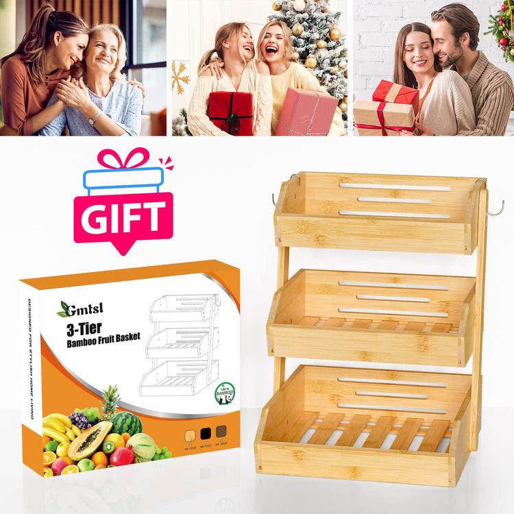 Bamboo Fruit Basket for Kitchen