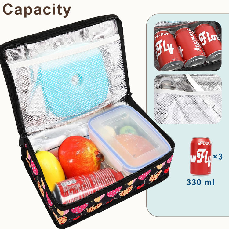 Small Lunch box Insulated Soft Bag Mini Cooler Back to School Thermal Meal Tote Kit for Kids