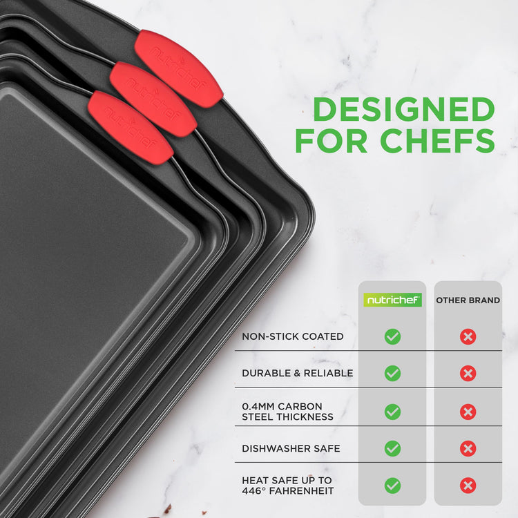 3‑Piece Nonstick Cookie Sheets