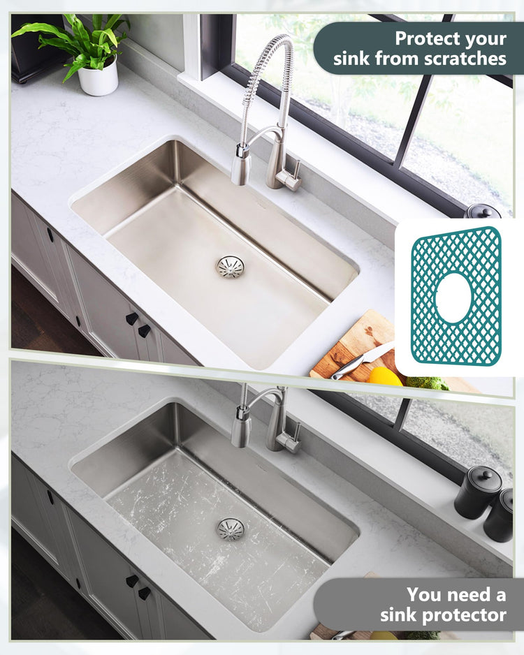 2 Pack Silicone Sink Mat Protector for Kitchen Sink