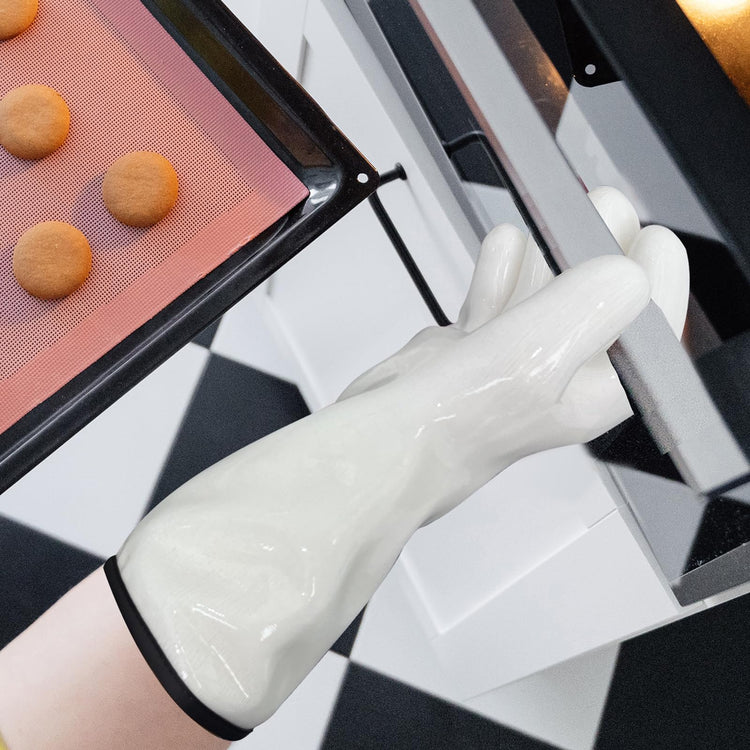 Oven Gloves Liquid Silicone Gloves Food Grade Heat Resistant Mitts with Fingers