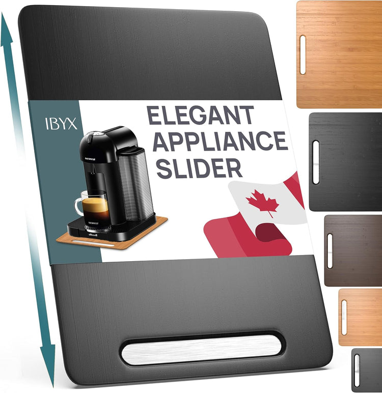 Ibyx Elegant Sliding Tray for Your Coffee Maker & Heavy Kitchen Appliances - Sturdy, Slides Easily from Under The Cabinet (Black, 9.5βW x 14βD)