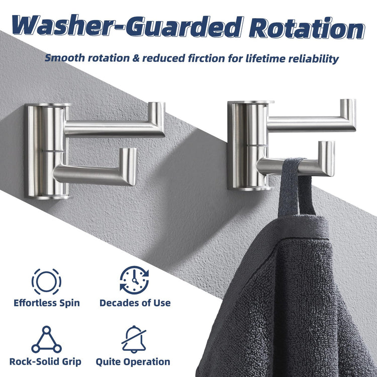 2 Pack Swivel Towel Hooks (2 Count)