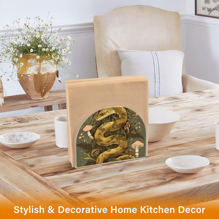 Snake and Mushroom Napkin Holder for Table Paper Napkins Holder Acrylic Tissue Dispenser Kitchen Dining Room Bathroom Party Car Decor