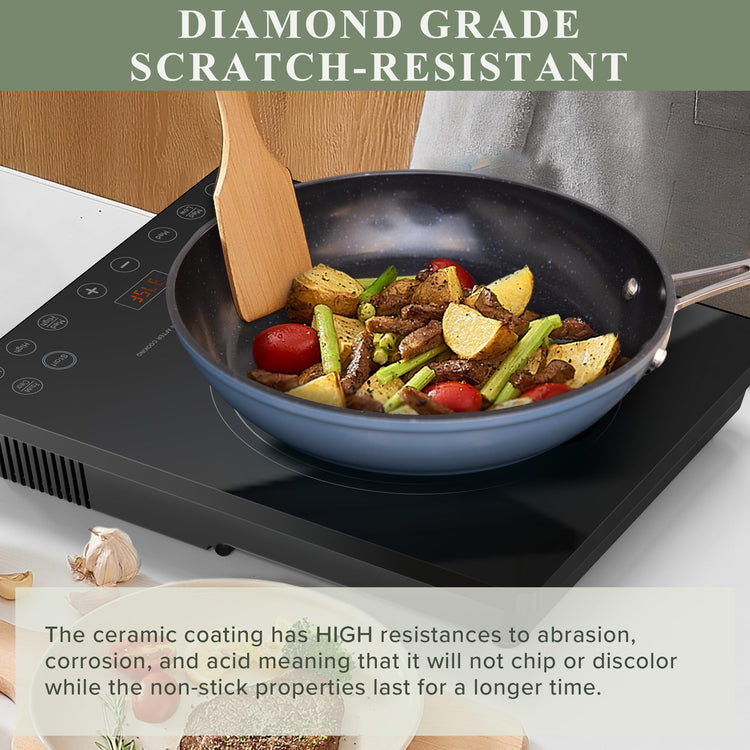Healthy Duralon Blue Ceramic Nonstick Cookware Set