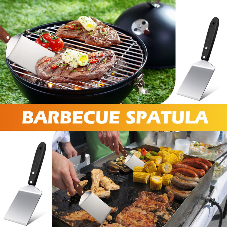 20 Pcs Pizza Spatula Stainless Steel Server Wood Handle Bulk (20 Count)