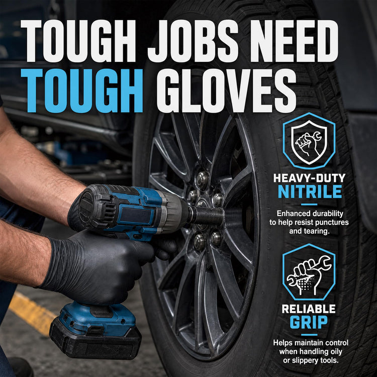 Gloves Nitrile Gloves Disposable Latex Rubber Black Gloves Black Nitrile Latex Gloves Medium Disposable Glove Rubber Nitrile Glove HEAVY DUTY 6 Mil Glove (1000 Count)