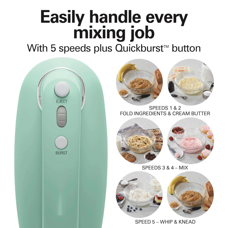Retro 5 Speed Electric Hand Mixer With SmartBoost Technology