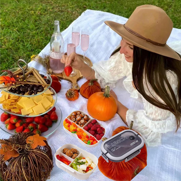 Double Layer Bento Box with Cutlery