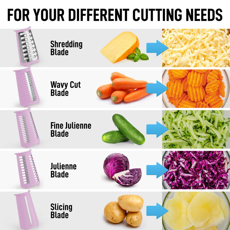 Rotary Cheese Grater 5 Blade Cheese Shredder