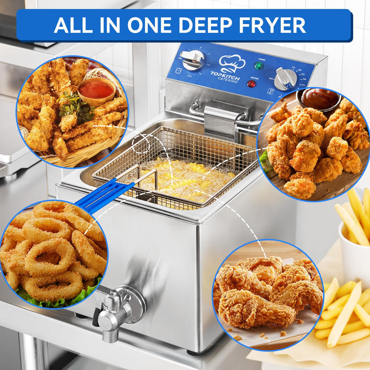 6.3Qt Electric Fryer with Oil Drain