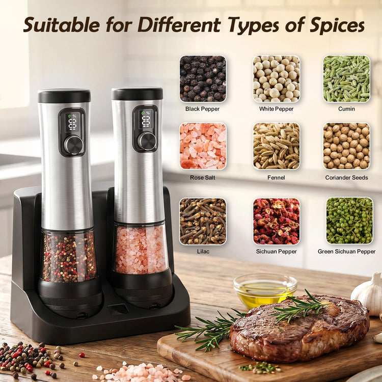 Electric Salt & Pepper Grinder Set (2 Count)