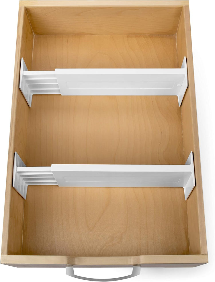 Dial Industries Adjustable Dresser Drawer Clothes Organizer Dividers, Set of 2, 4.5" Deep