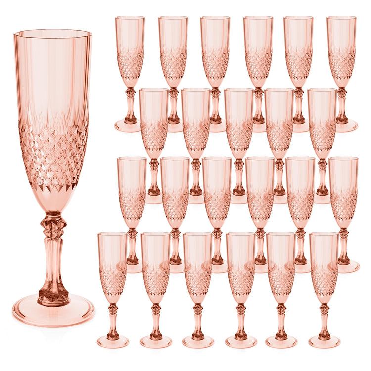 24 Pack Plastic Champagne Flutes (24 Count)