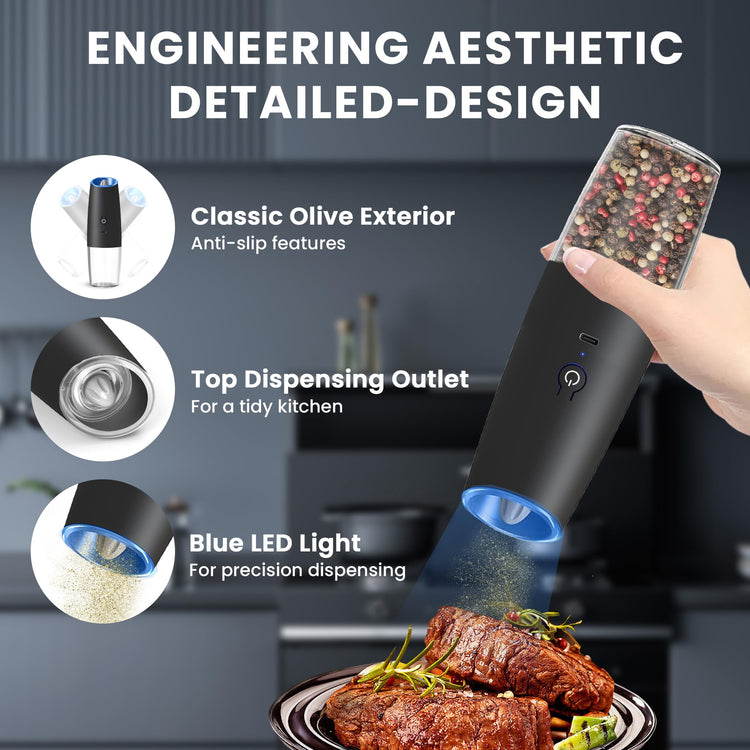 Rechargeable Salt And Pepper Grinder Set (2 Count)