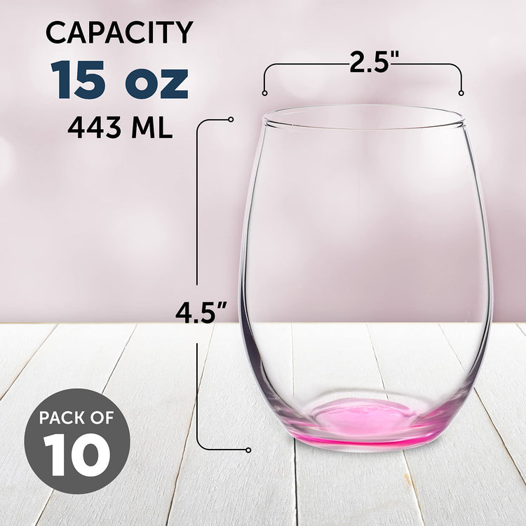 Stemless Wine Glasses in Bulk by ARC Perfection (10 Count)