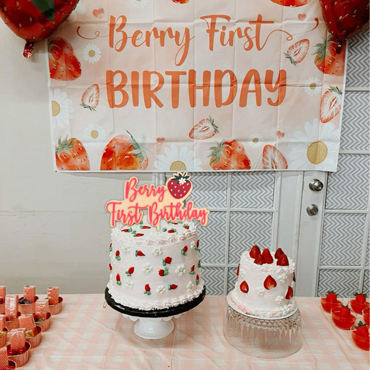 Berry First Birthday Cake Topper