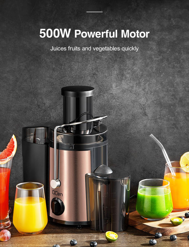 Juicer Machine 500W Centrifugal Juicer with Extra Wide Feed Chute