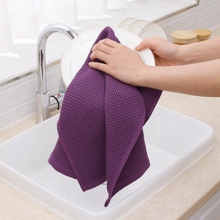 100% Cotton Waffle Weave Kitchen Dish Towels 4 (4 Count)