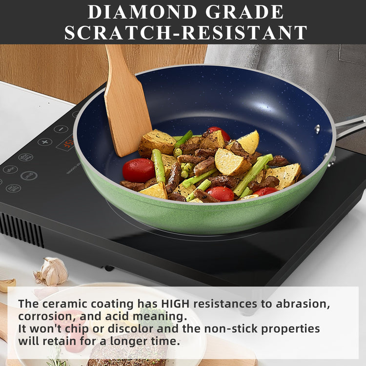 Healthy Duralon Blue Ceramic Nonstick Cookware Set