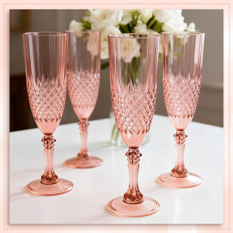 12 Pack Plastic Champagne Flutes (24 Count)