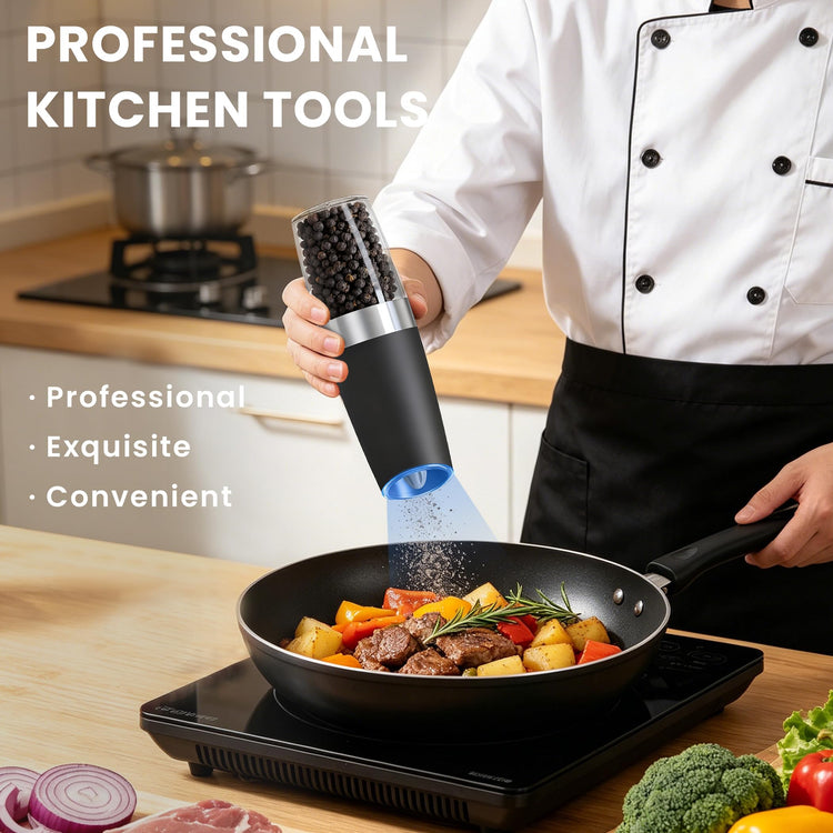 Battery Operated Gravity Salt And Pepper Grinder Set (2 Count)