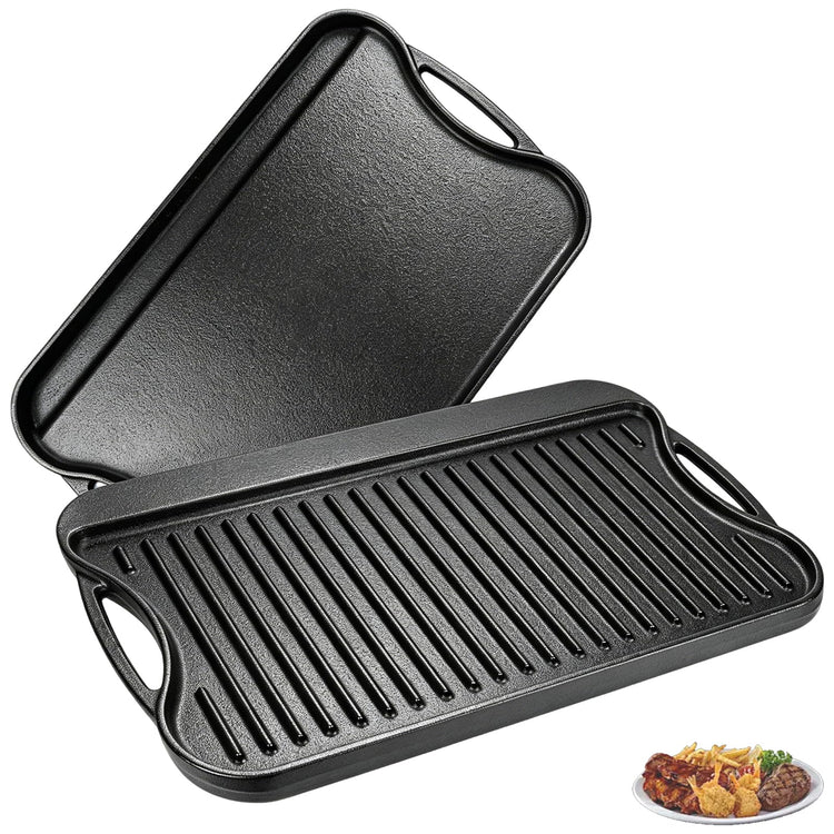2 in 1 Reversible Cast Iron Griddle for Gas Grill